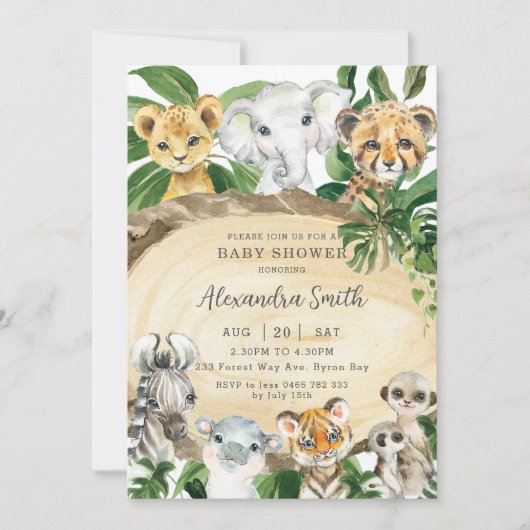 Rustige Oerwouden Roodgroen Baby shower Kaart (Voorkant)