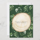 Rustige Oerwouden Roodgroen Baby shower Kaart (Achterkant)