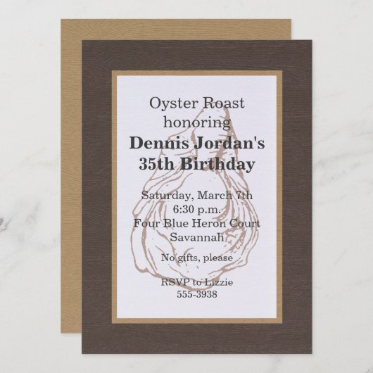 Rustige oester - Uitnodiging (Voorkant / Achterkant)