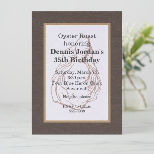 Rustige oester - Uitnodiging (Staand voorkant)