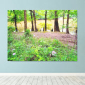 Rustige oever met wilde bloemen canvas afdruk (Insitu (Houten vloer))