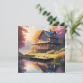 rustige oever van het meer | charmant houten huis (Staand voorkant)