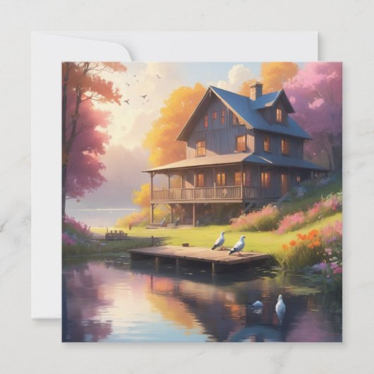 rustige oever van het meer | charmant houten huis (Voorkant)