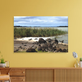 Rustige oevers van Lake Bolac Canvas Afdruk