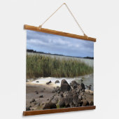 Rustige oevers van Lake Bolac Hangend Wandkleed (Gebogen)