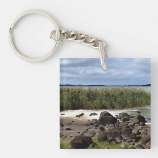 Rustige oevers van Lake Bolac Sleutelhanger (Voorkant)