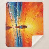 Rustige oeverwandeling zonsondergang oceaan helder sherpa deken (Voorkant)