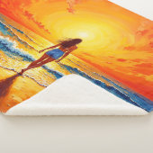 Rustige oeverwandeling zonsondergang oceaan helder sherpa deken (3/4)