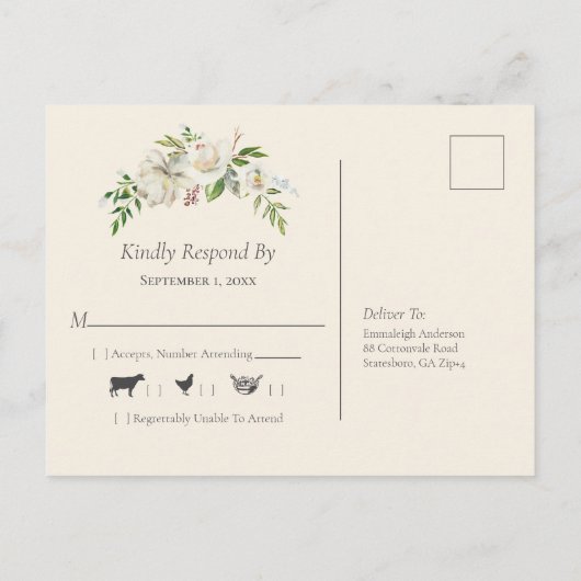 Rustige Old Barn Wood RSVP Uitnodiging Briefkaart (Achterkant)