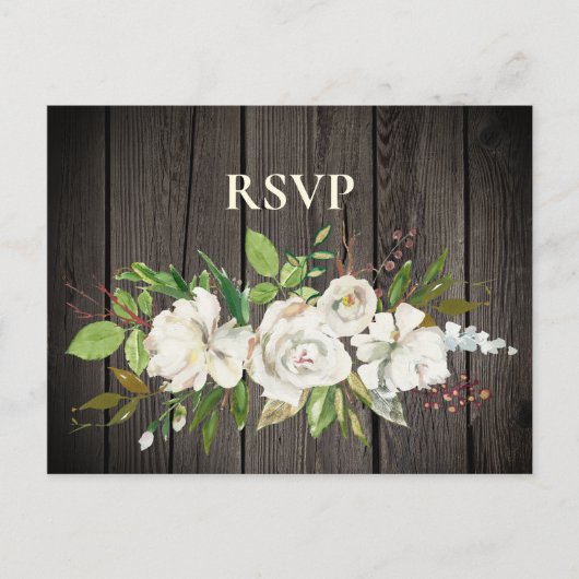 Rustige Old Barn Wood RSVP Uitnodiging Briefkaart (Voorkant)