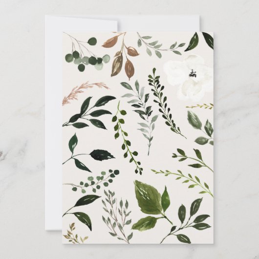 Rustige oliefabriek Elegant Botanical Wedding Kaart (Achterkant)