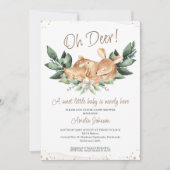 Rustige olievlek Deer Fawn Baby shower Kaart (Voorkant)