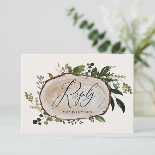 Rustige olievlek Farmhouse Elegant Wedding Details Informatiekaartje (Staand voorkant)