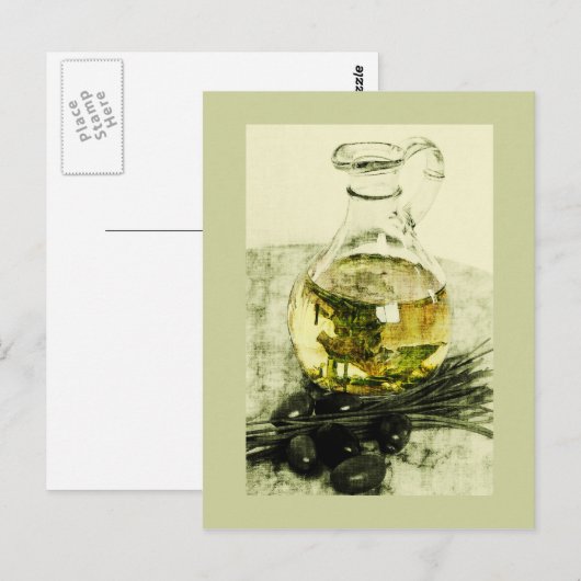 rustige olijfolie - briefkaart (Voorkant / Achterkant)