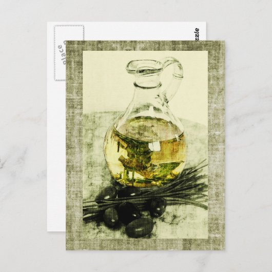 rustige olijfolie - briefkaart (Voorkant / Achterkant)