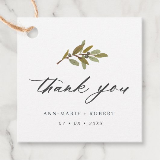 Rustige Olijftak Hartelijk dank voor de Labels (Voorkant)