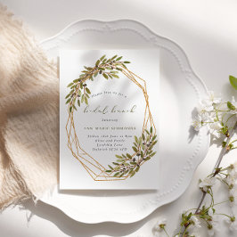 Rustige Olijven Geometrische Lijst Bridal Brunch Kaart