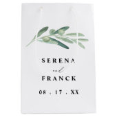 Rustige Olive Branch Wedding Favor Gift Bags Medium Cadeauzakje (Voorkant)