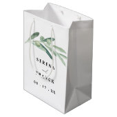 Rustige Olive Branch Wedding Favor Gift Bags Medium Cadeauzakje (Achterkant Gekanteld)