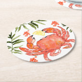 Rustige onderzetter van krabboil, floreel zeevruch (Gebogen)