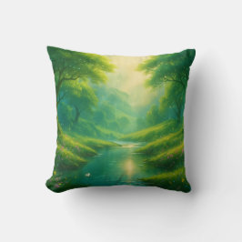 Rustige ontsnapping - Schilderachtig River & Hills Kussen