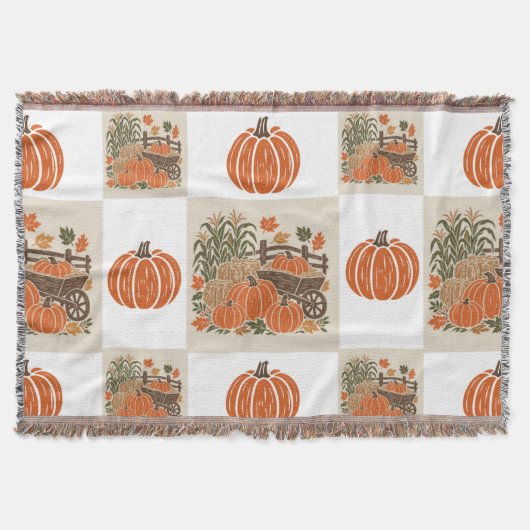 Rustige oogstpatchwork herfst Gingham herfst Deken (Voorkant)