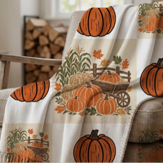 Rustige oogstpatchwork herfst Gingham herfst Deken