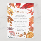 Rustige Oranje bladeren | Met Herfst gelijkgesteld Uitnodiging Briefkaart (Voorkant)