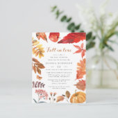 Rustige Oranje bladeren | Met Herfst gelijkgesteld Uitnodiging Briefkaart (Staand voorkant)