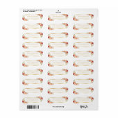 Rustige Oranje bloemen Chic White Gold Lijst Etiket (Full Sheet)