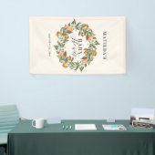 Rustige oranje botanische baby shower van citrusvr spandoek (Beurs)