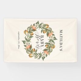 Rustige oranje botanische baby shower van citrusvr spandoek