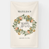Rustige oranje botanische baby shower van citrusvr spandoek (Verticaal)