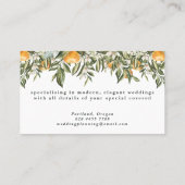 Rustige oranje botanische citrusvruchten  visitekaartje (Achterkant)