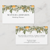 Rustige oranje botanische citrusvruchten  visitekaartje (Voorkant / Achterkant)