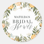 Rustige oranje botanische vrijgezellenfeest van ci ronde sticker (Voorkant)