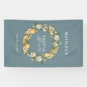 Rustige oranje botanische vrijgezellenfeest van ci spandoek (Horizontaal)