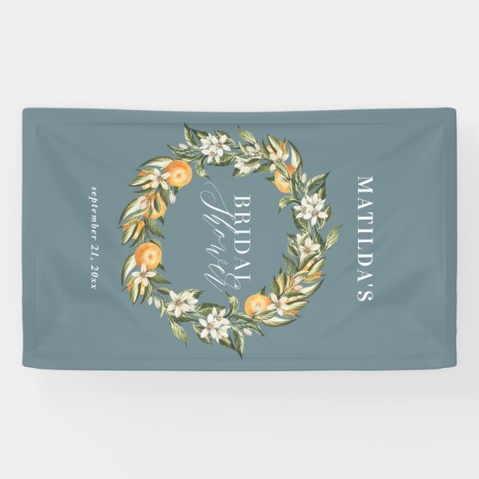 Rustige oranje botanische vrijgezellenfeest van ci spandoek (Horizontaal)