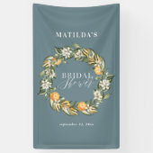 Rustige oranje botanische vrijgezellenfeest van ci spandoek (Verticaal)