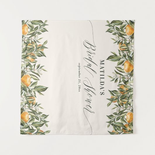 Rustige oranje botanische vrijgezellenfeest van ci wandkleed (Voorkant (horizontaal))