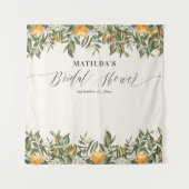 Rustige oranje botanische vrijgezellenfeest van ci wandkleed (Voorkant)