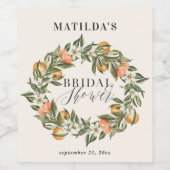 Rustige oranje botanische vrijgezellenfeest van ci wijn etiket (Enkel label)