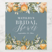 Rustige oranje botanische vrijgezellenfeest van ci wijn etiket (Enkel label)