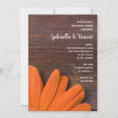 Rustige Oranje Daisy Barn Wedding Rehearsal Dinner Kaart (Voorkant)