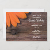 Rustige Oranje Daisy Birthday Barn Party Kaart (Voorkant)