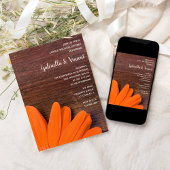 Rustige Oranje Daisy Country Couples Wedding Showe Kaart