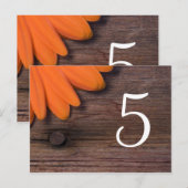 Rustige Oranje Daisy Country Wedding Table Numbers Briefkaart (Voorkant / Achterkant)