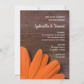 Rustige Oranje Daisy Ranch Engagement Party Kaart (Voorkant)