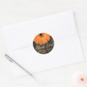 Rustige Oranje Daisy Wedding Dank je wel Ronde Sticker (Envelop)
