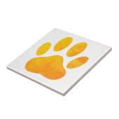 Rustige Oranje dog pawprint-tegel Tegeltje (Zijkant)